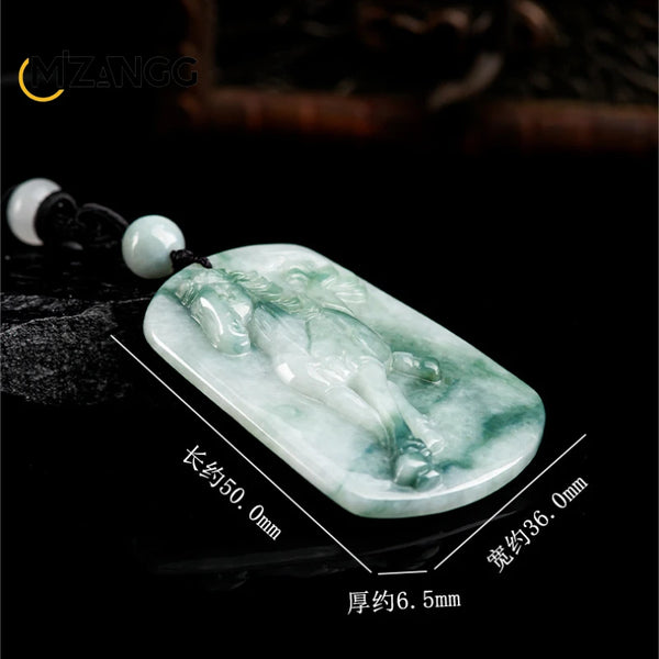 Green Jadeite Horse Pendant-ToShay.org