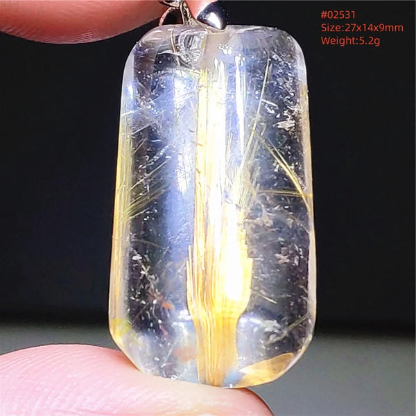 Gold Rutilated Quartz Pendant-ToShay.org