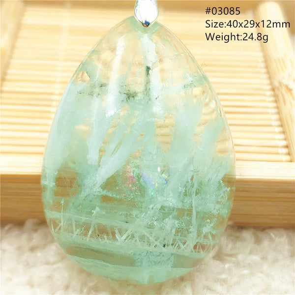 Green Feather Fluorite Pendant-ToShay.org