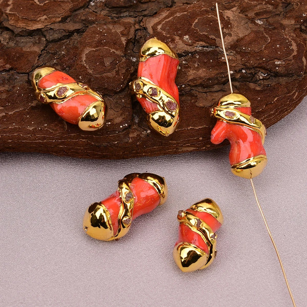 Orange Coral Branch Beads-ToShay.org