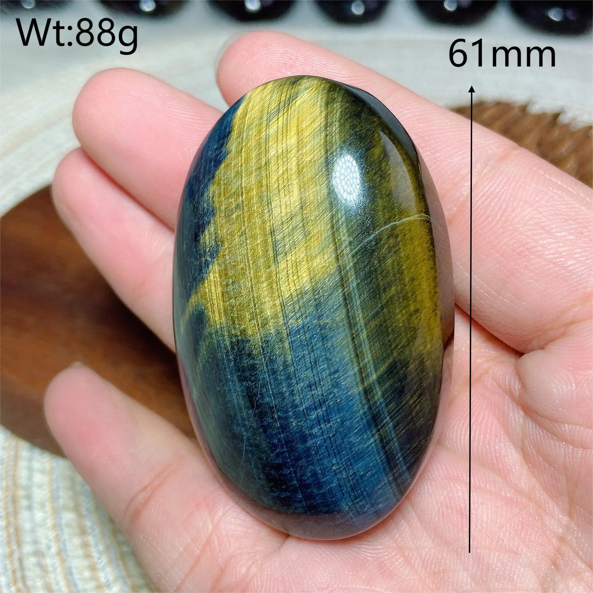 Blue Tiger Eye Palm Stone-ToShay.org