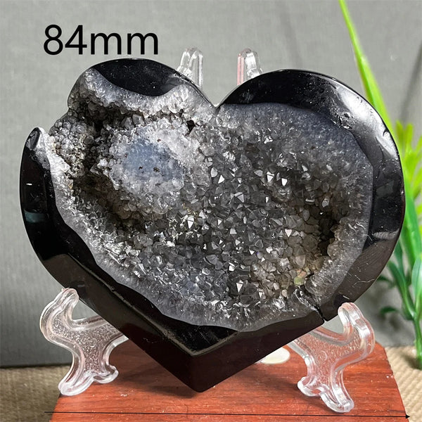 Black Agate Cluster Heart-ToShay.org