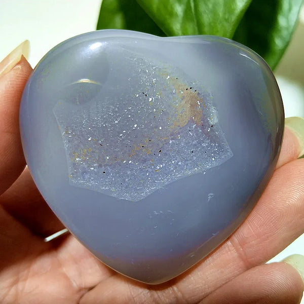 Grey Drusy Agate Heart-ToShay.org
