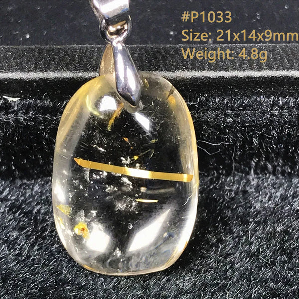 Gold Rutilated Quartz Pendant-ToShay.org