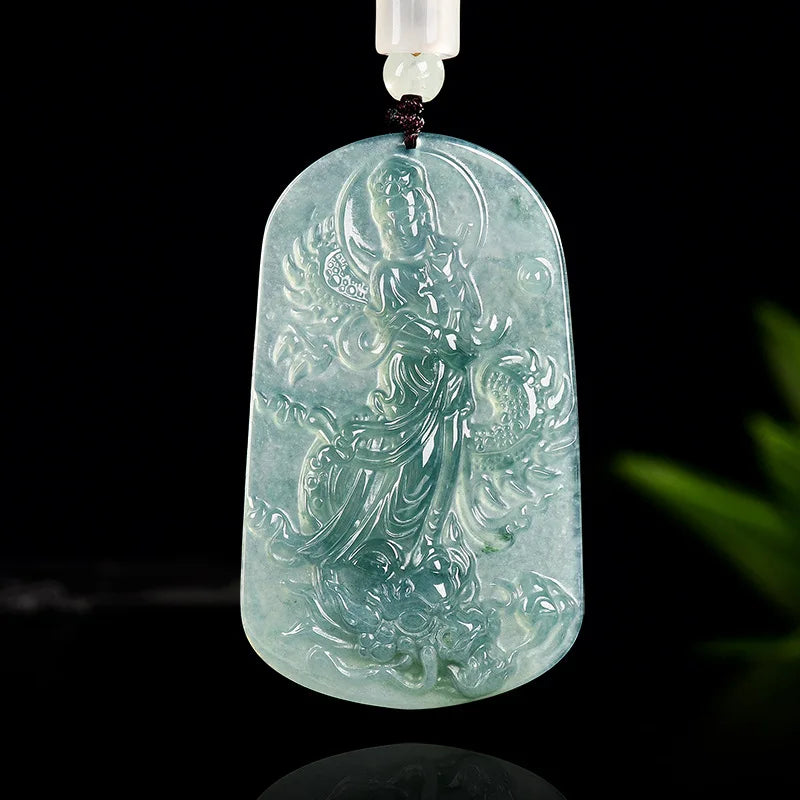 Blue Jade Dragon Pendant-ToShay.org