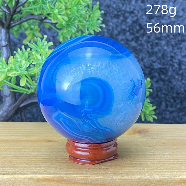 Blue Silk Agate Ball-ToShay.org