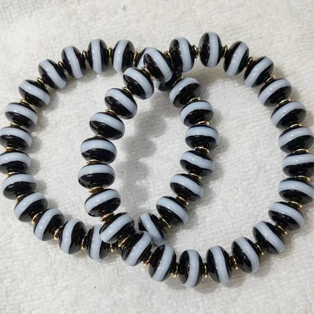 Black White Agate Bracelet-ToShay.org