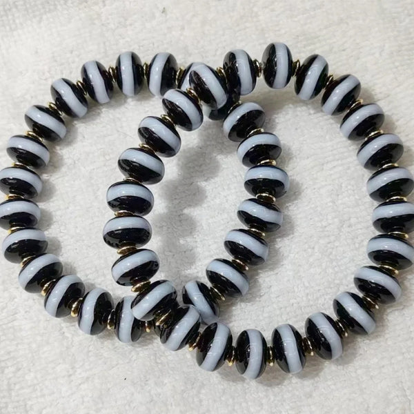 Black White Agate Bracelet-ToShay.org