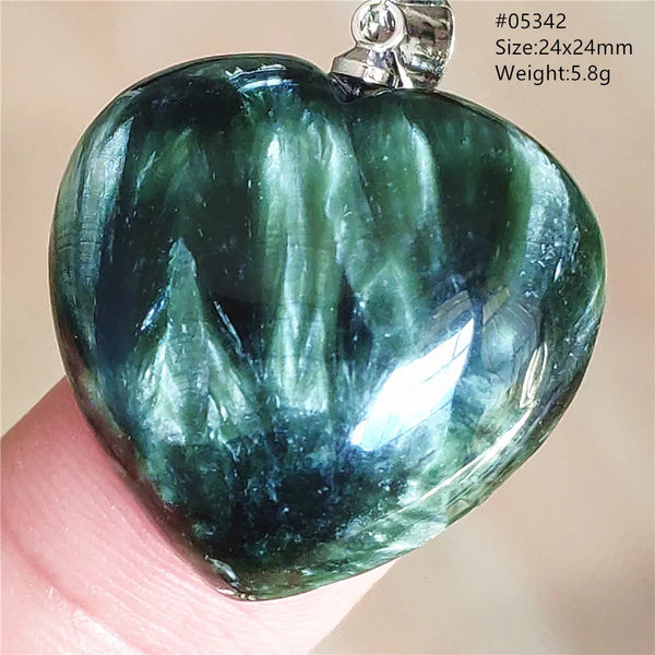 Green Seraphinite Heart Pendant-ToShay.org