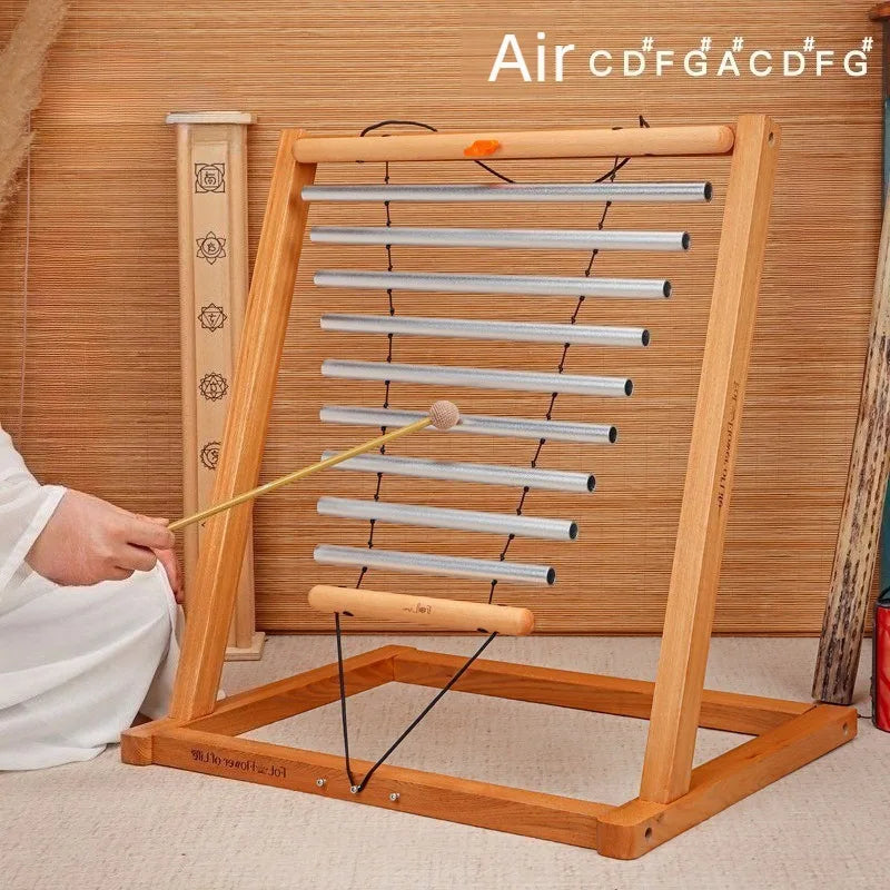 9 Tone Sound Beam Professional Rhythm Wind Chimes Portable Tubular Aluminum Wind Chime Meditation Sound Healing Hanging Bell-ToShay.org