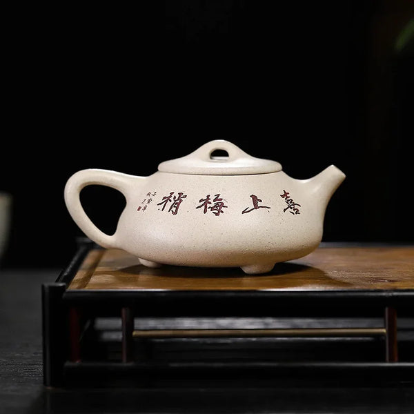 White Clay Painted Teapot-ToShay.org