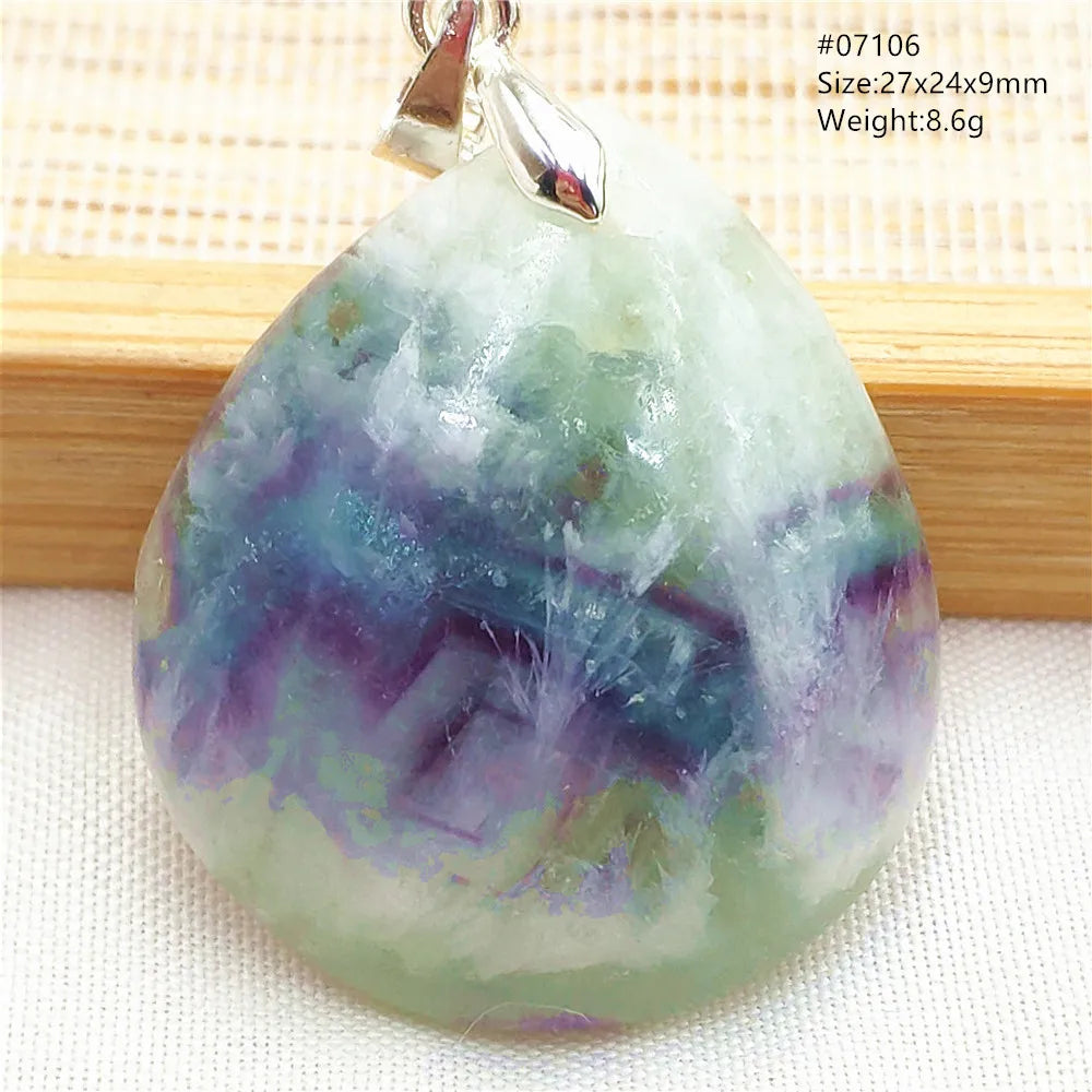 Green Feather Fluorite Pendant-ToShay.org