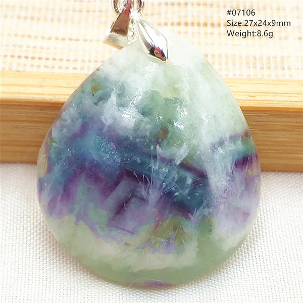 Green Feather Fluorite Pendant-ToShay.org