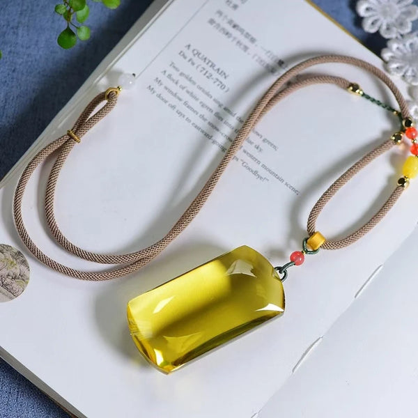 Yellow Citrine Quartz Pendant-ToShay.org