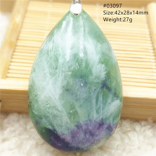 Green Feather Fluorite Pendant-ToShay.org