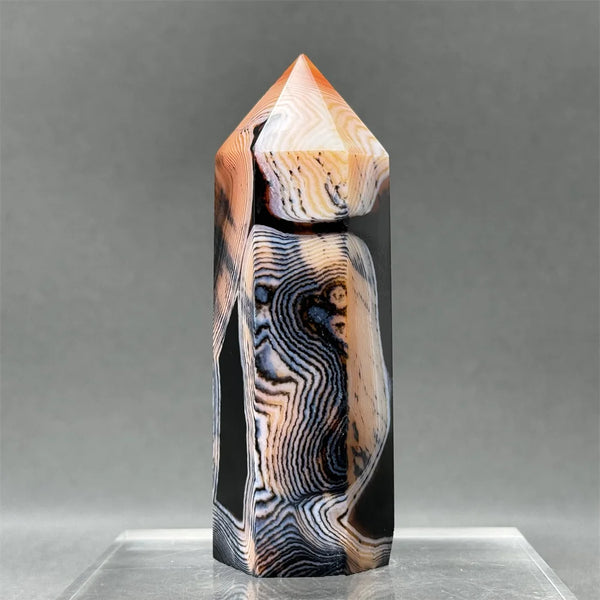 Black Red Striped Agate Wand-ToShay.org