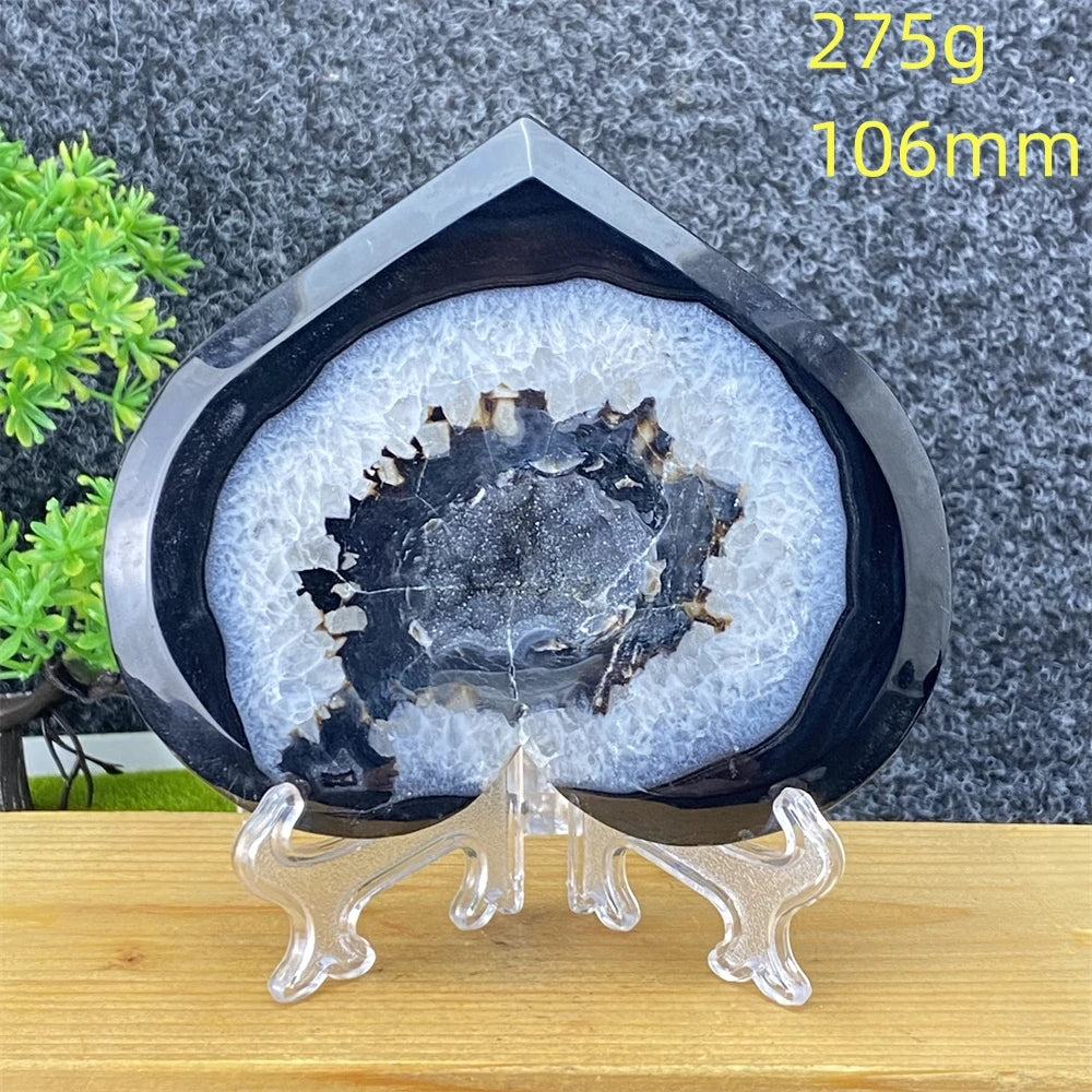 Black Agate Geode Heart-ToShay.org