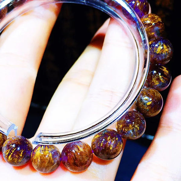 Purple Auralite Bead Bracelet-ToShay.org