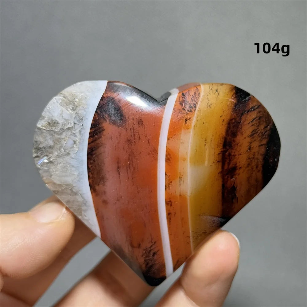 Red Black Striped Agate Heart-ToShay.org