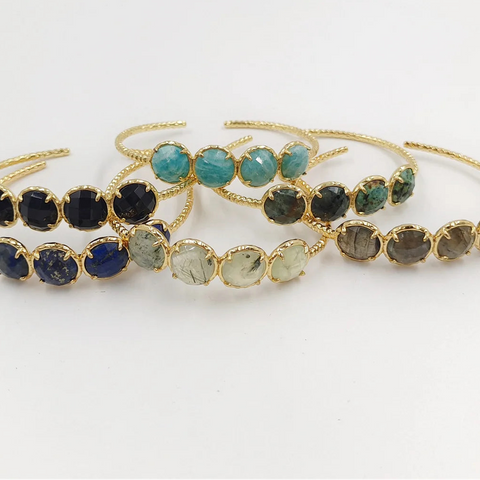 Mixed Crystal Cuff Bangle-ToShay.org