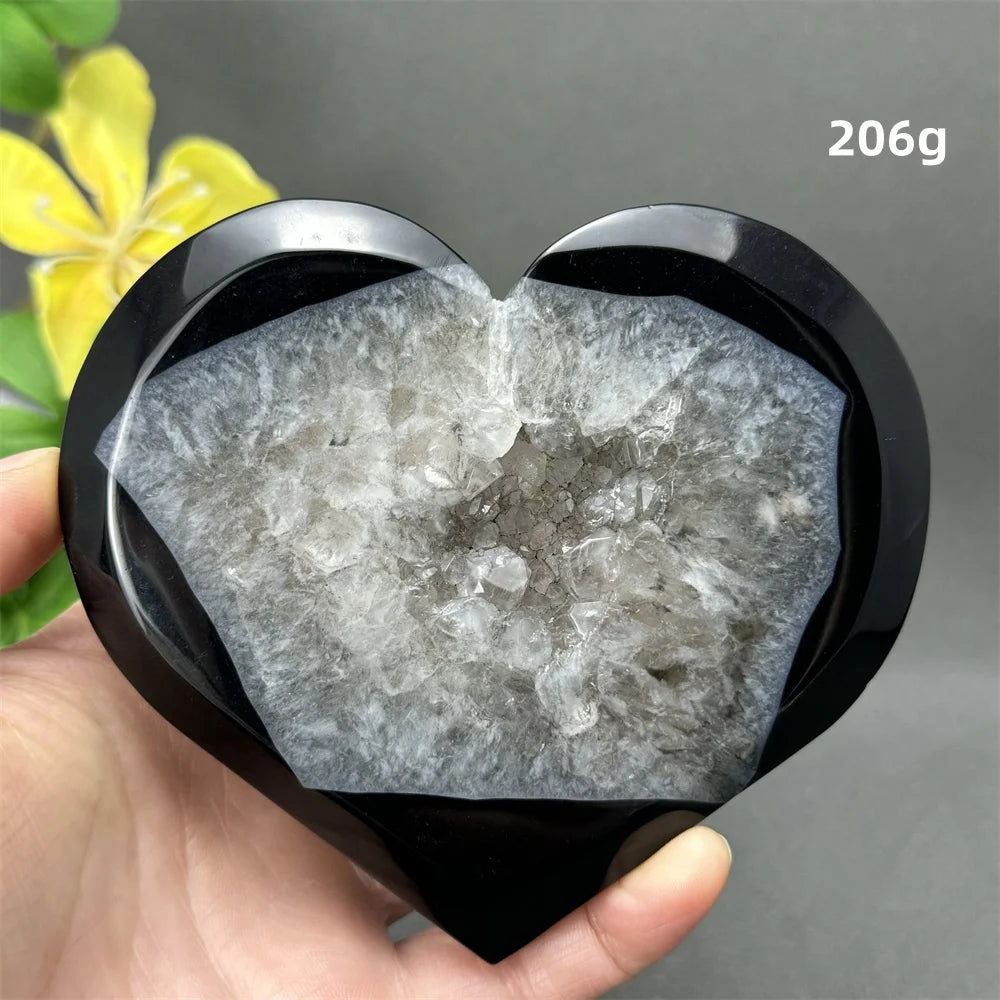 Black Agate Crystal Heart-ToShay.org