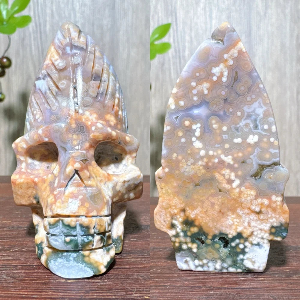 Green Ocean Jasper Skull-ToShay.org