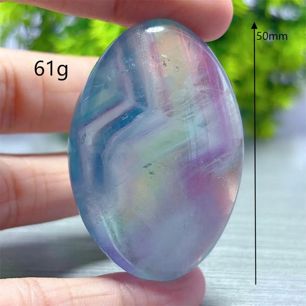 Rainbow Fluorite Palm Stone-ToShay.org
