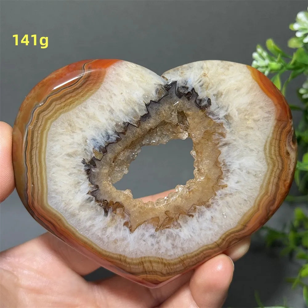 Red Agate Geode Heart-ToShay.org