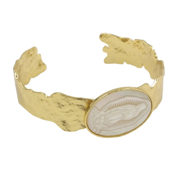 White Shell Cuff Bangle-ToShay.org