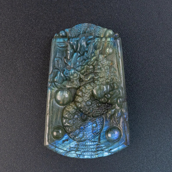 Blue Labradorite Dragon Plate-ToShay.org