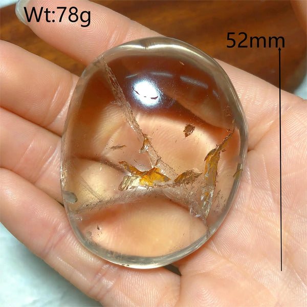 Clear Smokey Quartz Palm Stone-ToShay.org