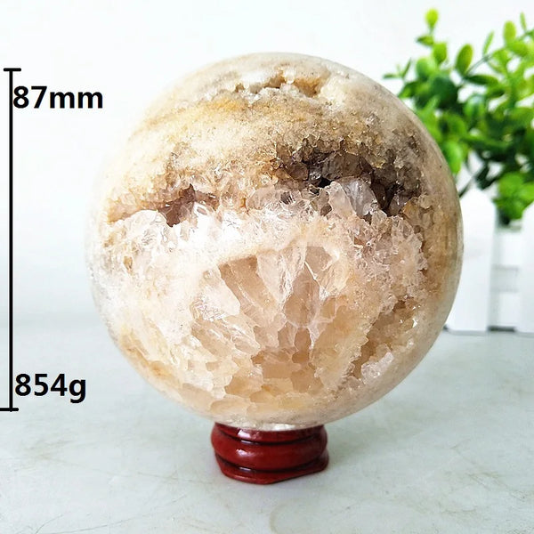 Pink Amethyst Geode Crystal Ball-ToShay.org