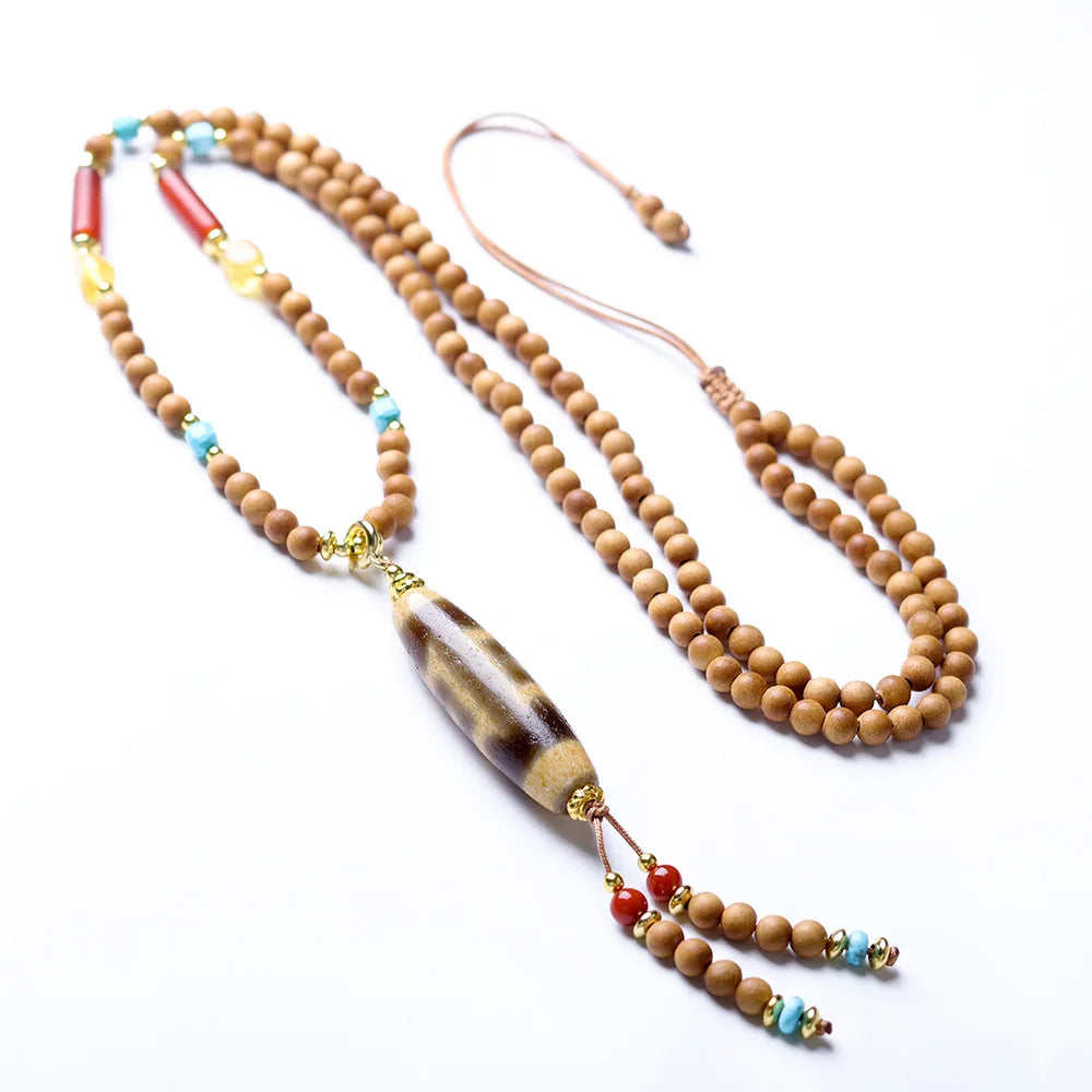 Brown Sandalwood Dzi Beads-ToShay.org