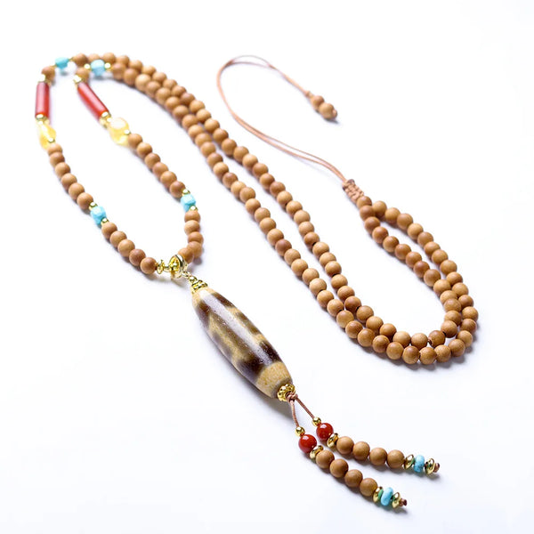Brown Sandalwood Dzi Beads-ToShay.org