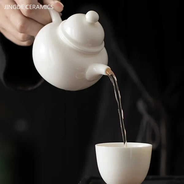 White Porcelain Teapot-ToShay.org