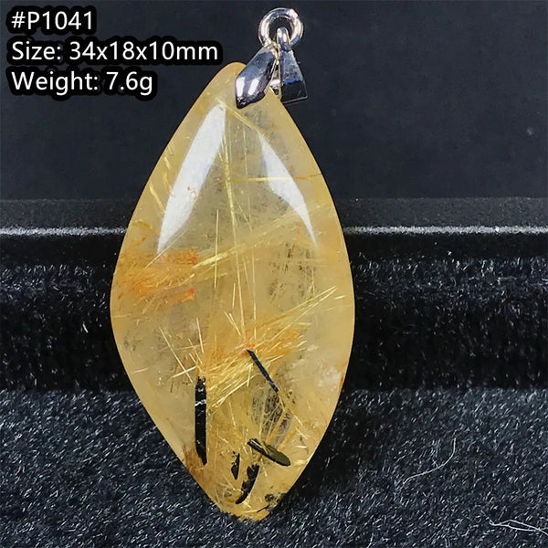 Gold Rutilated Quartz Pendant-ToShay.org