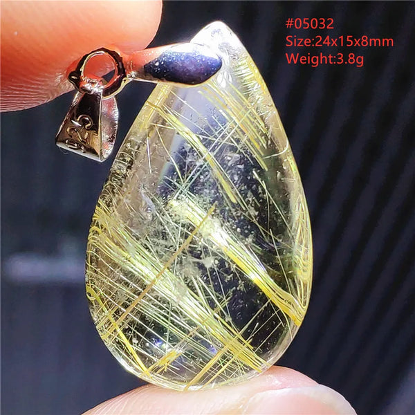 Gold Rutilated Quartz Pendant-ToShay.org