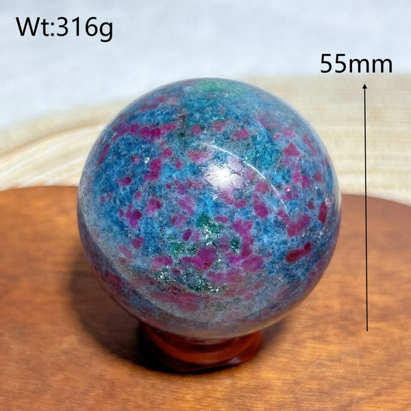 Fluorescence Ruby Kyanite Ball-ToShay.org