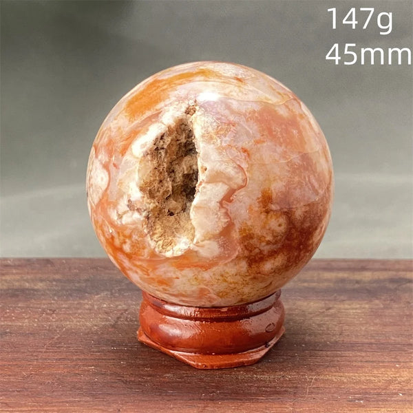 Red Cherry Blossom Agate Ball-ToShay.org