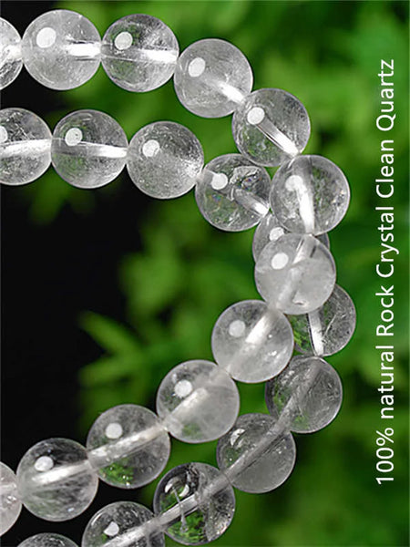 Clear Rock Crystal Bead Mala-ToShay.org