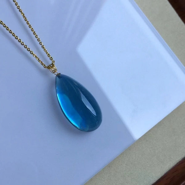 Blue Aquamarine Pendant-ToShay.org