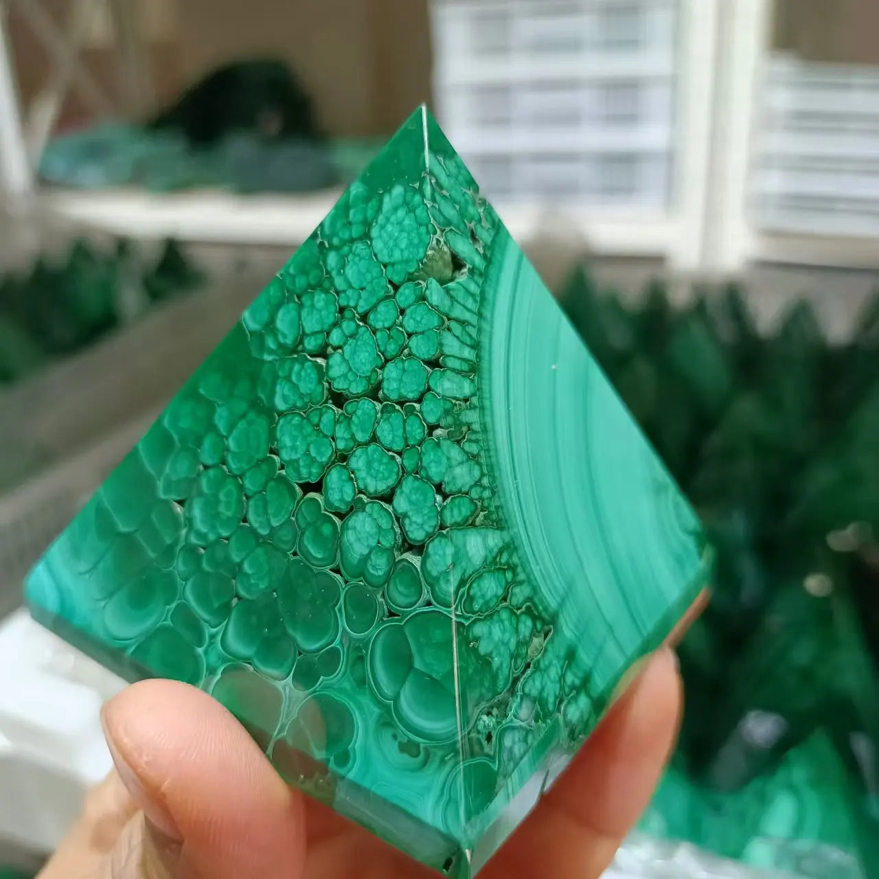 Green Malachite Pyramid-ToShay.org