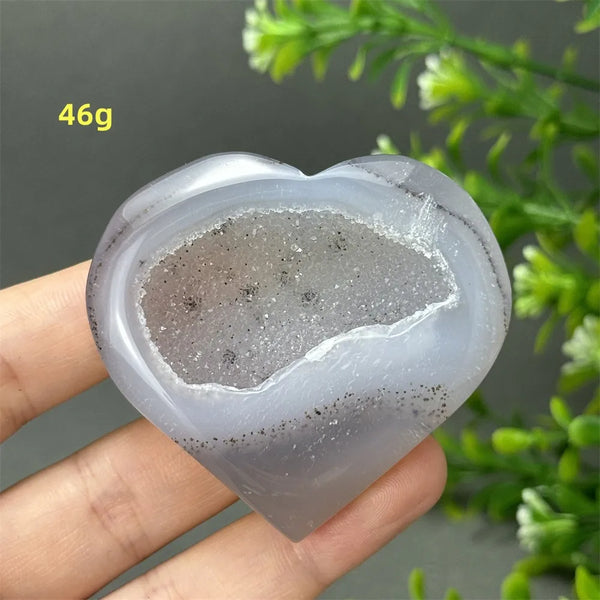 Grey Agate Geode Heart-ToShay.org