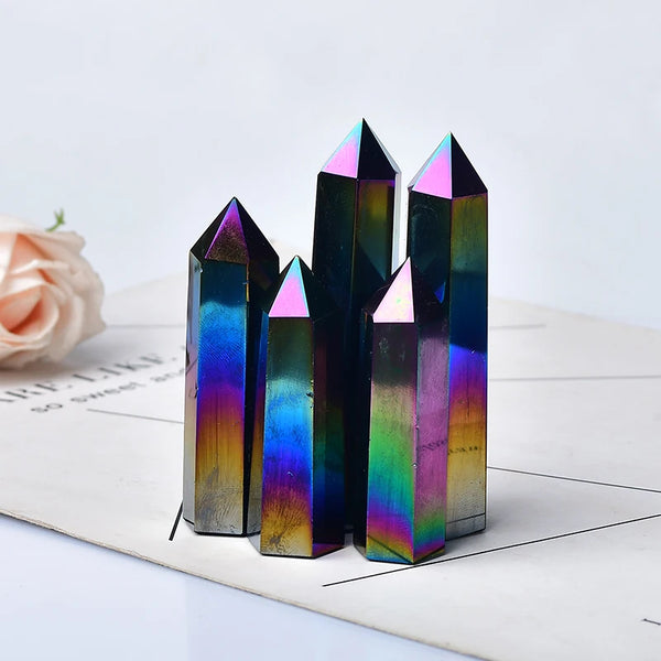 Rainbow Aura Obsidian Point-ToShay.org