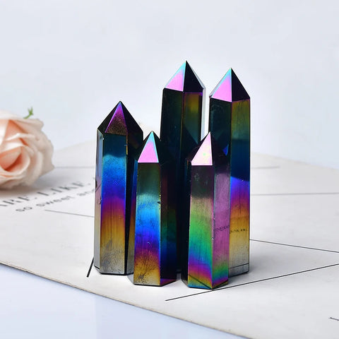 Rainbow Aura Obsidian Point-ToShay.org