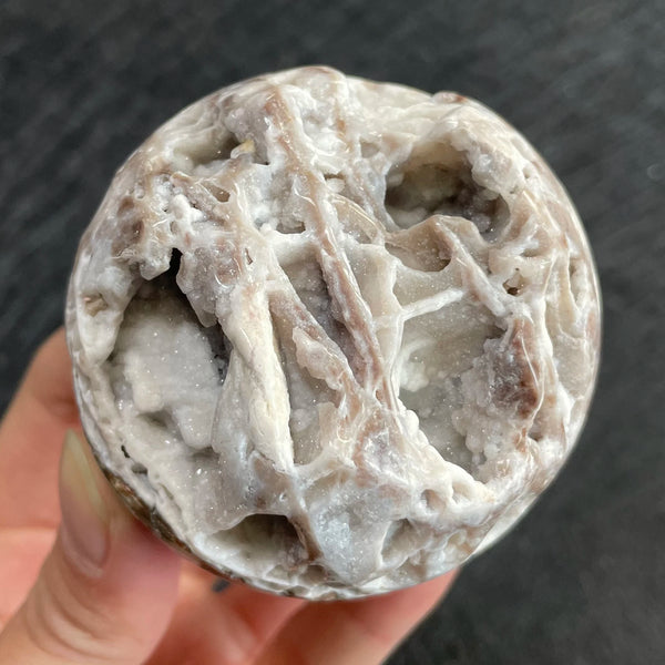 Purple Sphalerite Geode Ball-ToShay.org
