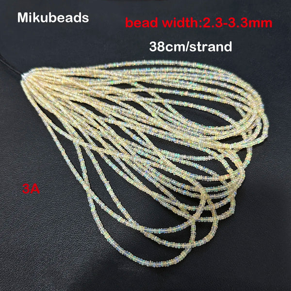 White Opal Rondelle Beads-ToShay.org