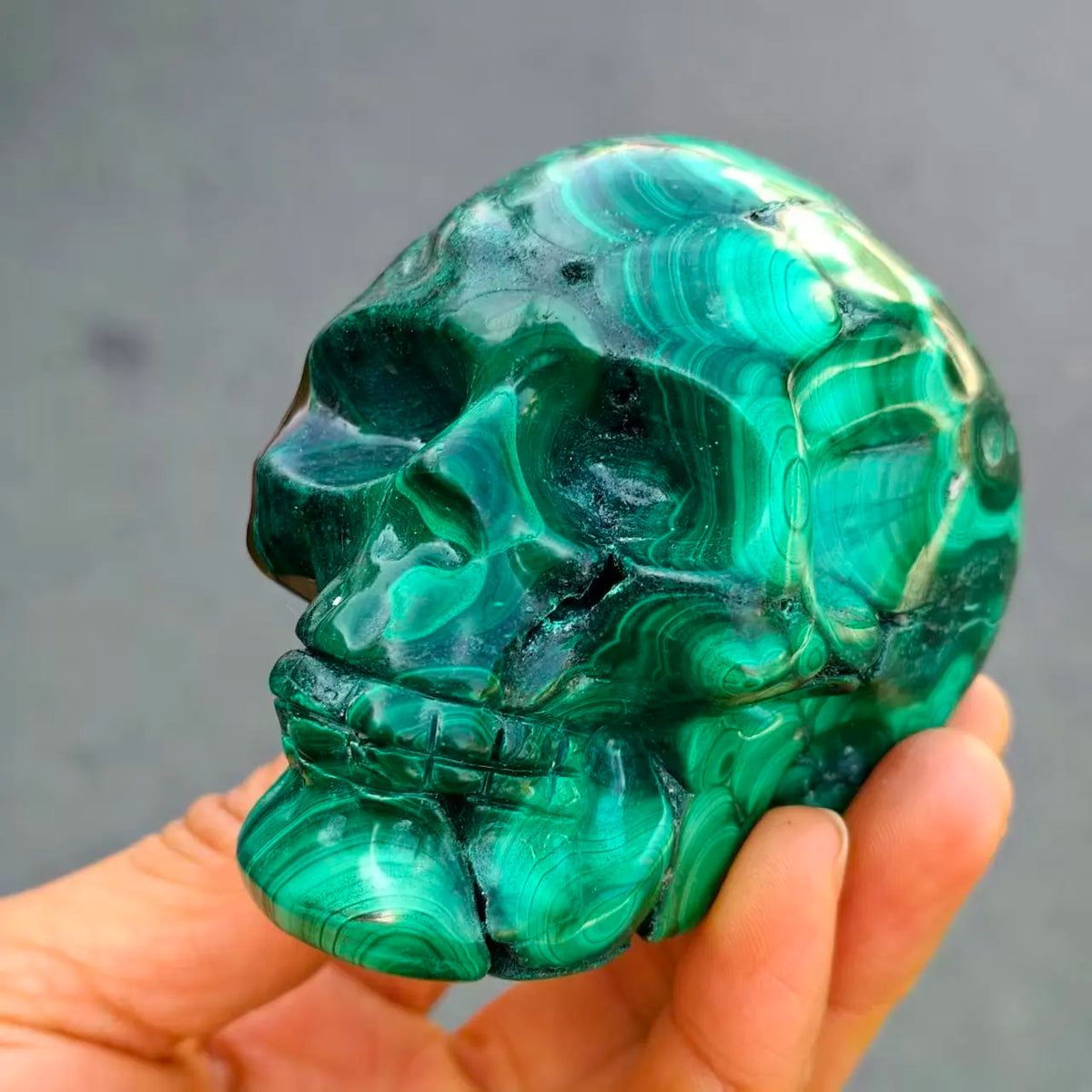 Green Malachite Skull-ToShay.org