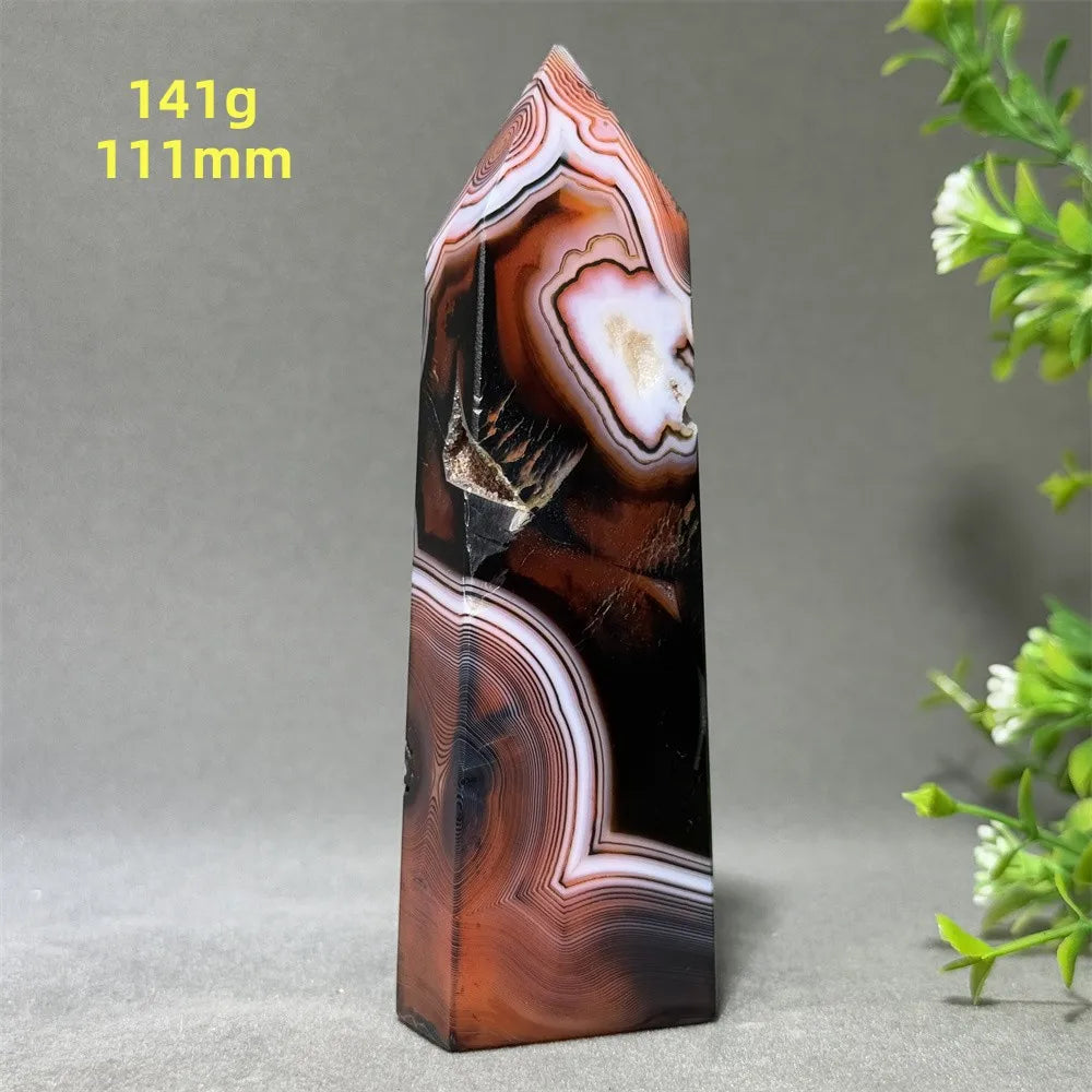 Black Red Striped Agate Obelisk-ToShay.org