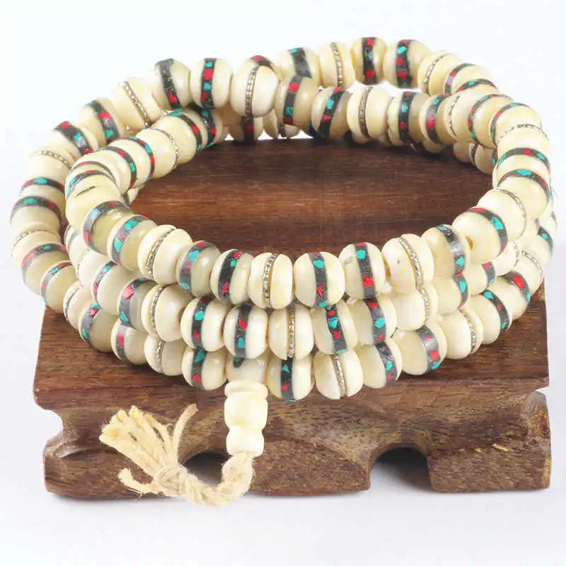 White Ox Bone Prayer Mala-ToShay.org